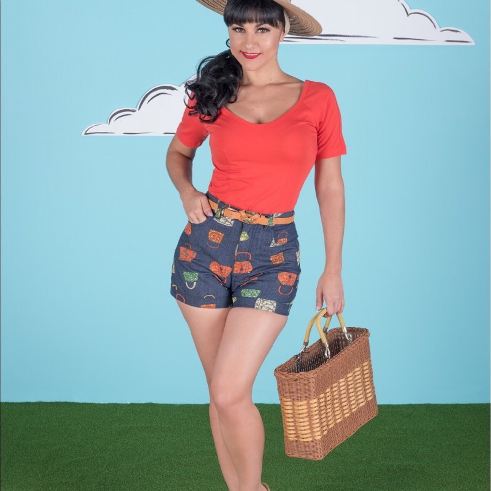 Tatyana Chica Shorts in Purse Print - Size 4X